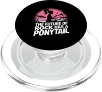 The Future Of Rock Has A Ponytail Female Drummer Girl PopSockets PopGrip for MagSafe