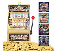 The Fuzzy Friday Jumbo Slot Machine Plus 50 Metal Gaming Coin Token - For Adults and Great Casino Party Decoration