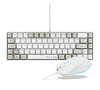 The G-Lab - Hydrogen Combo - Gaming Mouse Keyboard Pack, 60% Wired Gamer Keyboard, RGB Backlight, Azerty FR, Compact Format + RGB Gaming Mouse, 6 Buttons, 6200 DPI - PC/PS4/PS5 - White/Grey