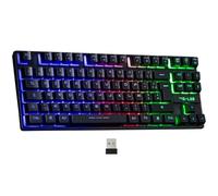 THE G-LAB Keyz Caesium TKL WL Wireless Gaming Keyboard, Compact Gamer Keyboard without Number Keyboard, Spanish Layout, RGB Bluetooth Keyboard, Long Battery Life for PC/PS4/PS5