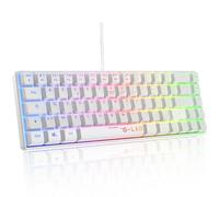 THE G-LAB Keyz Hydrogen 60% Gamer Keyboard, Azerty Wired Semi-Mechanical, Multi-Color Backlit - Silent Mini Gamer Keyboard, Compact TKL - PC/PS4/PS5/Xbox - New 2023 (White)