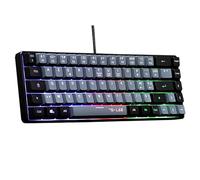 The G-Lab - Keyz Hydrogen, 60% Gamer Keyboard, Semi-Mechanical USB Azerty, RGB Multicolor, Silent Gamer Keyboard, Compact Size TKL- Pc/PS4/Ps5 - New - Grey and Black