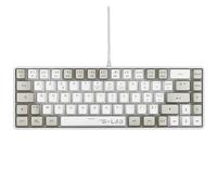 The G-Lab Keyz Hydrogen 60% Gamer Keyboard, Semi-Mechanical Wired Azerty, Multi-Color Backlight - Silent Mini Gamer Keyboard, TKL Compact Format - Pc/PS4/PS5 - White/Grey