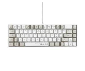 The G-Lab Keyz Hydrogen 60% Gamer Keyboard, Semi-Mechanical Wired Azerty, Multi-Color Backlight - Silent Mini Gamer Keyboard, TKL Compact Format - Pc/PS4/PS5 - White/Grey