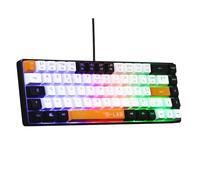 The G-Lab Keyz Hydrogen, 60% Gamer Keyboard, Semi-Mechanical Wired Azerty, Multi-Colour Backlit - Silent Mini Gamer Keyboard, Compact Format TKL - PC/PS5 (Black/White/Orange)