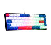 The G-Lab Keyz Hydrogen 60% Gamer Keyboard, Semi-Mechanical Wired Azerty, Multi-Colour Backlit - Silent Mini Gamer Keyboard, Compact Format TKL - PC/PS5 (Blue/White/Red)