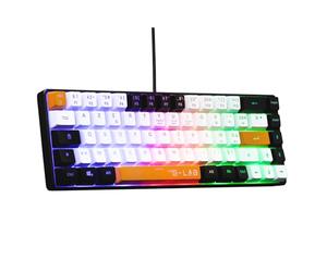 The G-Lab Keyz Hydrogen, 60% Gamer Keyboard, Semi-Mechanical Wired Azerty, Multi-Colour Backlit - Silent Mini Gamer Keyboard, Compact Format TKL - PC/PS5 (Black/White/Orange)