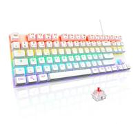 The G-Lab Keyz Mercury TKL Mechanical Gaming Keyboard 87 Keys USB Wired French AZERTY Multicolour LED Backlight - Compact Gaming without Numeric Keypad PC/PS4/PS5/Xbox New 2022, White