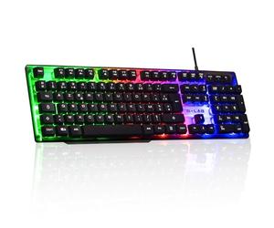 The G-Lab - Keyz Neon - High Performance Gaming Keyboard - Ultra-Responsive Membrane - Rainbow Backlight - Layout French