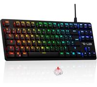 The G-Lab - Keyz Platinum TKL - Red Switch Outemu Low Profile AZERTY Mechanical Keyboard - TKL Ultra Slim, RGB & 100% Customizable Keys, Total Anti-ghosting - PC/PS4/PS5/Xbox - New