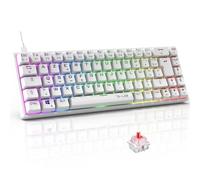 The G-Lab - Keyz Titanium - Gamer Keyboard White 65% AZERTY USB - Mechanical Switch Keyboard Red - RGB 100% Customizable, Anti-Ghosting, Programmable Macro - for PC, PS4, PS5, Xbox - New (White)
