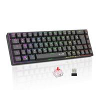 The G-Lab Keyz Titanium WL - Mechanical Wireless Gaming Keyboard 65% AZERTY | Wireless, 65% Format, Mechanical Red Switch, RGB 100% Customizable, Programmable Macros, Black