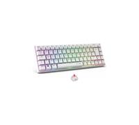The G-Lab - Keyz Titanium WL - Wireless Gaming Keyboard 65% AZERTY - Mechanical Switch Red Keyboard, RGB 100% Customizable, Programmable Macros - Wireless PC, PS4, PS5, Xbox - White