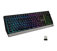 THE G-LAB Keyz Tungsten Wireless AZERTY Gaming Keyboard - Ergonomic Low-Profile Long-Lasting Battery Gaming Keyboard - Backlit Gamer Keyboard for PC, PS4, PS5, Xbox One - New 2021
