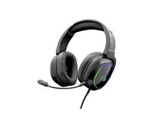 The G-Lab Korp Radium Gaming Headset with Detachable Microphone with LED Light, 3.5 mm Stereo Bass Gaming Headset Compatible with PS4 PS5 Xbox Switch PC Black