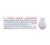 The G-Lab Mercury Combo - Programmable Mechanical Gaming Keyboard and Mouse Pack - Tkl, RGB, Switch Red, Azerty - RGB Gaming Mouse, 6 Buttons 7200 Dpi [White] - New 2024