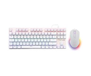 The G-Lab Mercury Combo - Programmable Mechanical Gaming Keyboard and Mouse Pack - Tkl, RGB, Switch Red, Azerty - RGB Gaming Mouse, 6 Buttons 7200 Dpi [White] - New 2024