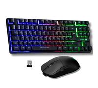 The G-Lab - Oxygen EX Combo - Wireless Gaming Keyboard and Mouse Pack with RGB LED - Wireless Gaming Keyboard TKL Format, Spanish Layout and Wireless Gaming Mouse, 3200 dpi - PC/PS4/PS5 - New