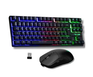 The G-Lab - Oxygen EX Combo - Wireless Gaming Keyboard and Mouse Pack with RGB LED - Wireless Gaming Keyboard TKL Format, Spanish Layout and Wireless Gaming Mouse, 3200 dpi - PC/PS4/PS5 - New