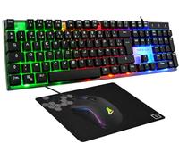 THE G-LAB - Yttrium Combo - Azerty RGB Gaming Pack, 105 Keys Gamer Keyboard and 19 Anti-ghosting Keys - 2400 Dpi Gamer Mouse - Gaming Mouse Pad - Pc Ps4 PS5 (New Version 2024)
