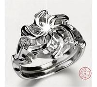 The Galadriel Nenya Charm AAAA CZ Simulated stones 100% S925 Sterling Silver Lady Wedding Ring Size 5-10