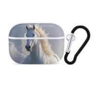 The Galloping Horse is Galloping AirPod Pro Case, Anti Scratch Hard PC Cover with Keychain, AirPod Pro 2nd/1st Case Accessories for Women Men, White-Style