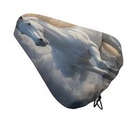 The Galloping Horse is Galloping Bike Seat Cover Waterproof Oxford Fabric, Universal Adjustable Bicycle Saddle Cover with Drawstring Easy Install Protective Rain Dust Covers for Women Men