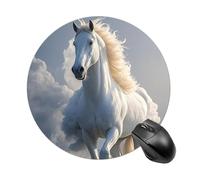 The Galloping Horse is Galloping Round Mouse Pad 7.8 Inch, Portable Gaming Mouse Mat with Non-Slip Rubber Base & Smooth Surface, Waterproof Mousepad for PC, Laptop, Computer, Office, Home