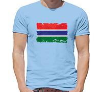 The Gambia Grunge Style Flag - Mens T-Shirt - Sky Blue - Large