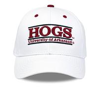 The Game NCAA Arkansas Razorbacks Unisex NCAA bar Design Hat HOGS, White, Adjustable