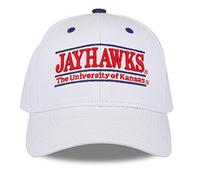 The Game NCAA Kansas Jayhawks Unisex NCAA bar Design Hat, White, Adjustable