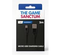 The Game Sanctum 3m Micro USB Charging Cable for PS4 Controller - Extra Long with Ferrite Core for Stable, Reliable Charging