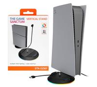 The Game Sanctum RGB Vertical Stand for PlayStation 5 (PS5 & PS5 Slim) - Changeable Lighting, USB Hub Port, LED Discreet Design