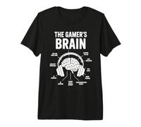 The Gamer’s Brain Funny Gaming Headset Nerd Design Premium T-Shirt