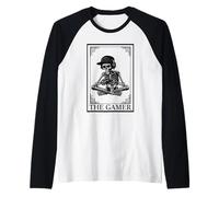 The Gamer Tarot Card Major Arcana Classic Skeleton Righteous Raglan Baseball Tee