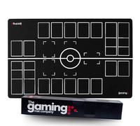 The Gaming Mat Company 2 Player Pokemon TCG Playmat - Black & White Battle Mat Stadium Board - 28" x 18" x 0.16" - For Pokemon Trading Card Game