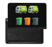 The Garbage Trucks and Bins Travel Passport Holder Wallet | Women Men Slim with ID Card Slot Case Must Haves