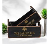 The Garden Box - Crate Planters (Set of 2) - Wood - Black Minster Black One Size