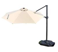 The Garden Furniture Centre Ltd SATURN Beige LED Light Up Cantilever Parasol 3M Diameter