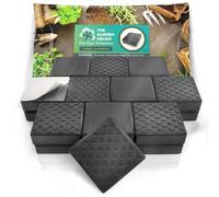 The Garden Gecko Invisible Pot feet for outdoor plant pots and flowers, solid rubber risers with a custom non-slip square surface grip | 21 POT FOOT + 21 STRONG ADHESIVE PADS.
