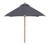 Hardwood Garden Parasol Umbrella - 2M Wide -(Black)