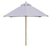 The Garden Marketplace Hardwood Garden Parasol with Pulley Lift, Supportive Rib Frame and 180g/m² Polyester Canopy, Water-Repellent Finish, Choice of Colours and Sizes (Light Grey, 2M)