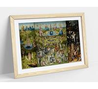 The Garden Of Earthly Delights Bosch Framed Wall Art Print Picture - A3 - Light Oak Frame
