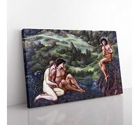 The Garden Of Pan By Edward Burne Jones Classic Painting Canvas Wall Art Print Ready to Hang, Framed Picture for Living Room Bedroom Home Office Décor, 76x50 cm (30x20 Inch)