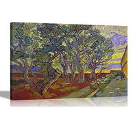 The Garden of the Asylum by Vincent Van Gogh Canvas Wall Art l Modern Landscape Prints | Abstract Artwork for Living Room Bedroom 30 x 20cm (12 x 8 inches) A4