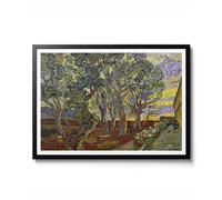 The Garden of the Asylum by Vincent Van Gogh, Impressionism Print, Landscape Poster, Sunset Courtyard Wall Art Decor, 1889 Gift Idea, Archival Matte, A2 (Print Only) - 59.4x42cm