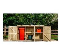 The Garden Village Chatburn 1 Wheelie Bin/4 Recycle Box Store - L80.4 X W192 X H120 Cm - Fits 1 X 180L Or 1 X 240L Wheelie Bins & 4 X Recycle Boxes