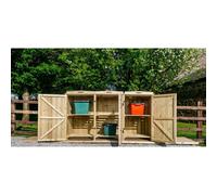 The Garden Village Chatburn 6 Recycle Box Store - Timber - L80.4 X W180.5 X H120 Cm - Fits 6 X Recycle Boxes