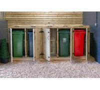 Buttercup Farm Chatburn Quintet Wheelie Bin Store, Fits 3x 180L or 240L & 2x 140L Bin in Brown Buttercup Farm Brown