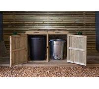 The Garden Village Paythorne Dustbin Store Double - Timber - L64 X W122.5 X H88 Cm